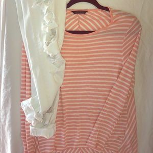 Striped High Low Banana Republic Long Sleeve Top